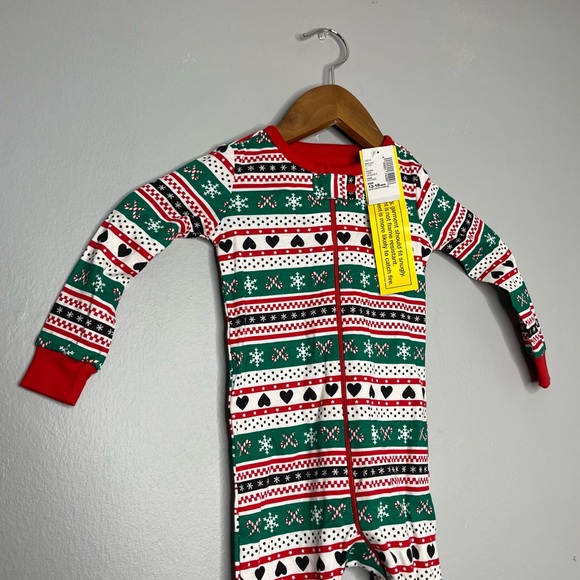 The Children’s Place Christmas Holiday One Piece Onesie Pajamas NWT Y - Picture 3 of 7